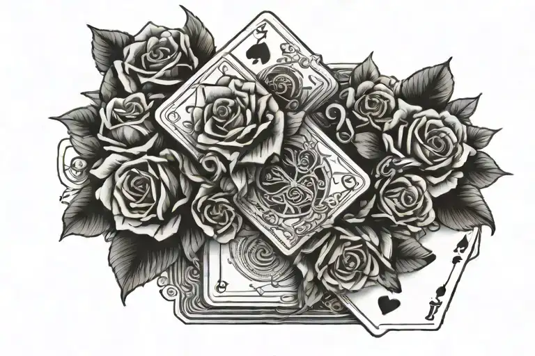 Sleeve On Forearm Dainty Wesern Deck Off Cards