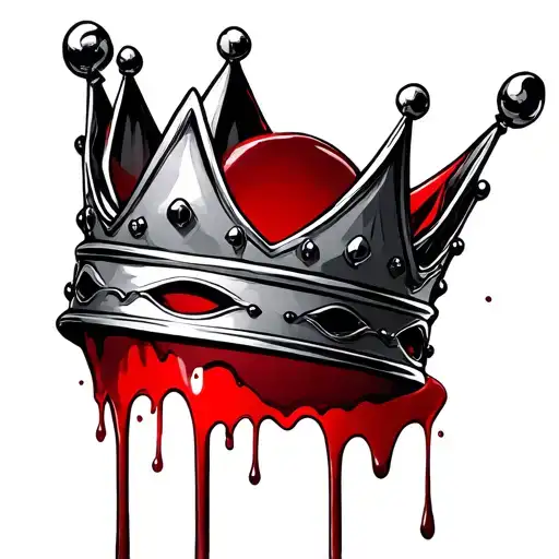 Crown Drops Of Red Blood Dripping