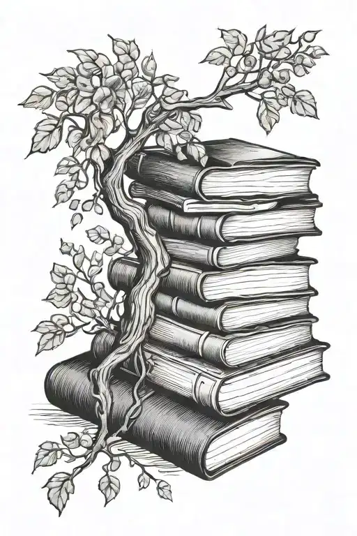 Books And A Tree Branch