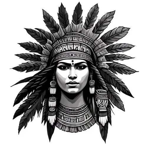Mayan Goddess With Native American Aspects