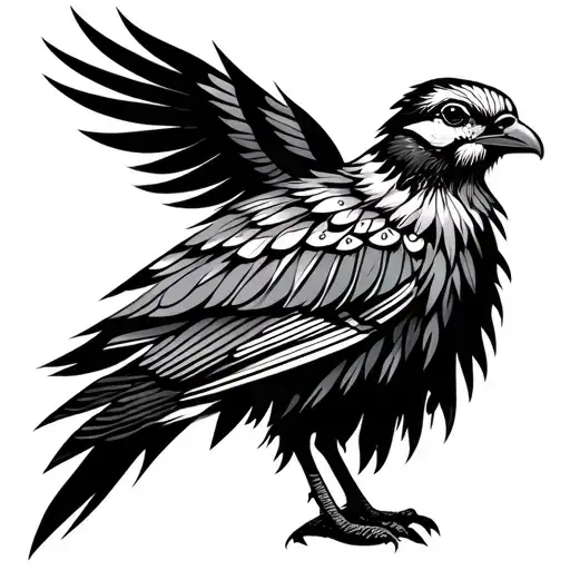 Great Bird With Aztec Patterns