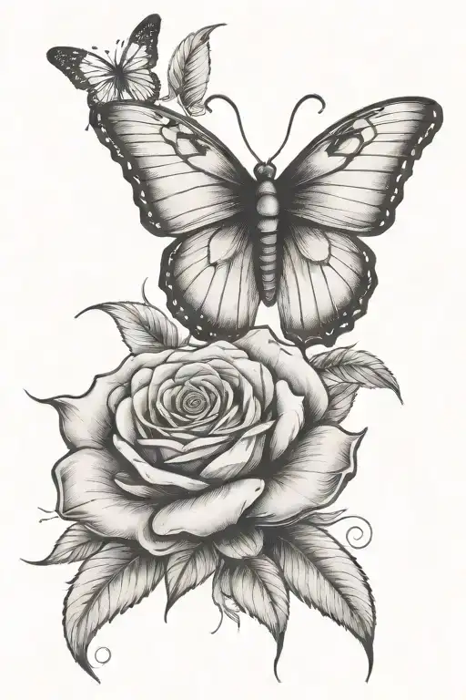 Rose Butterfly Flowers Money