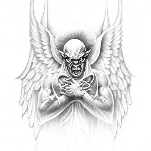 Crying Demon With Angel Wings