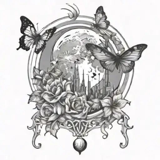 A Moon And Butterfly Fusion With Structural Elements Of Civil Engineering