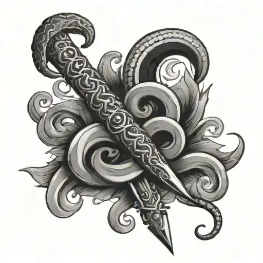Dagger With A Coiling Snake And The Initials C M