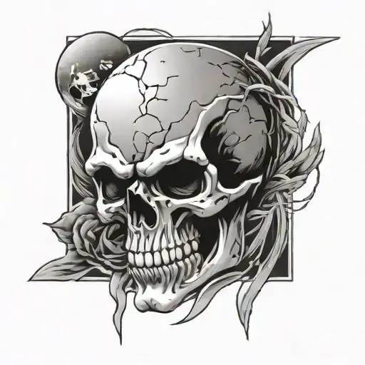 Vegetas Skull With The Moon Behind Him And The Kanji For Pride