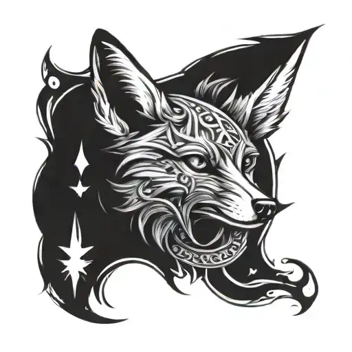 Teumassian Fox With Chaos Star Inside The Fox Eye