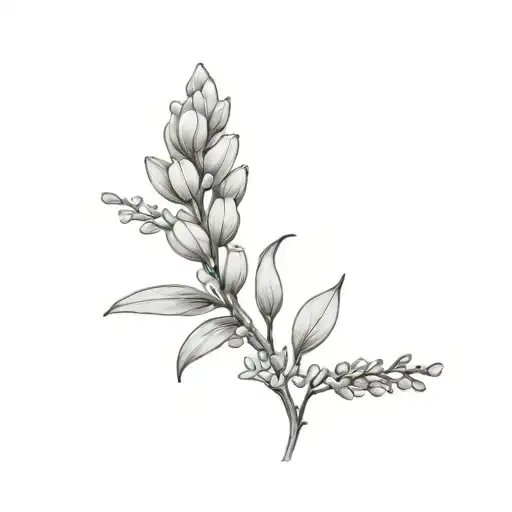 Lilac Flower Fine Line