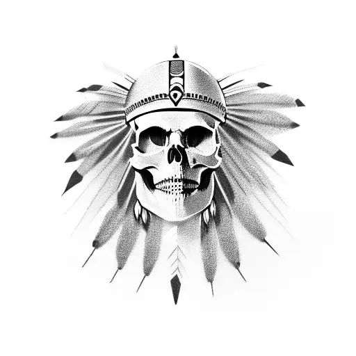 Skull With Indian Head Dress