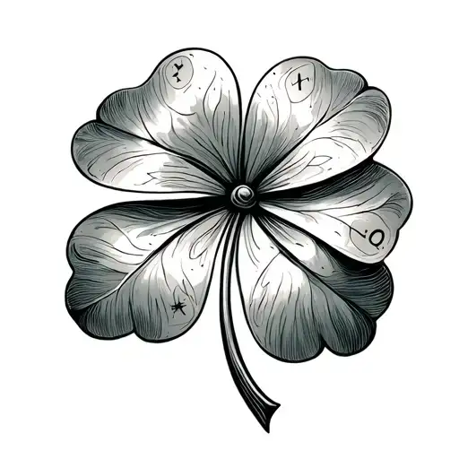 Four Leaf Clover With Horoscope Incorporated