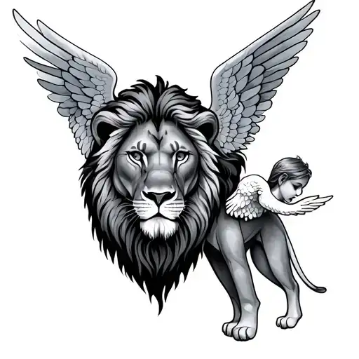 Lion With Angel