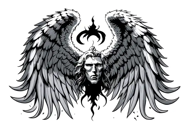 Gaurdian Angel Wings Spread Wide Male