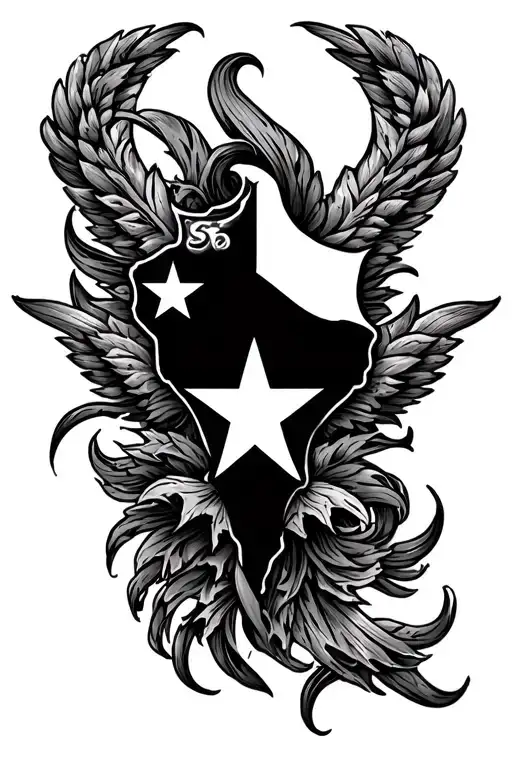 Texas Tattoo With Texas Flag Inside