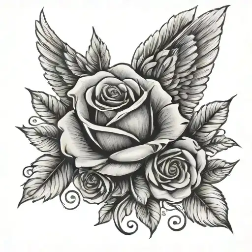 A Rose Blossom Angel Wings For Men