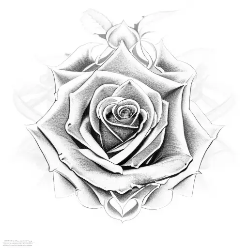 Double Rose And Cross In The Middle