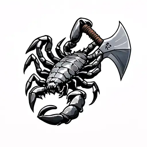 Scorpion With War Axe Embedded