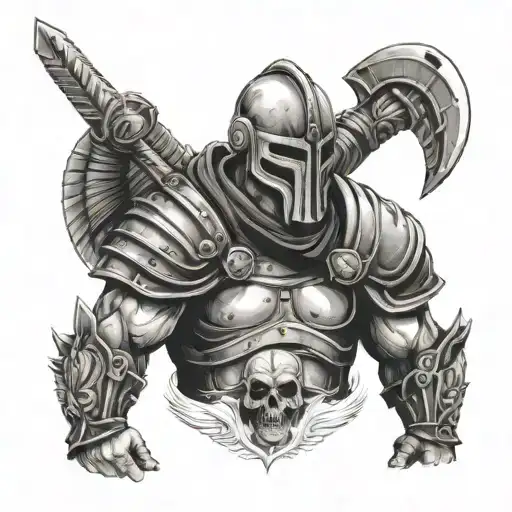 Gladiator With Skull Face