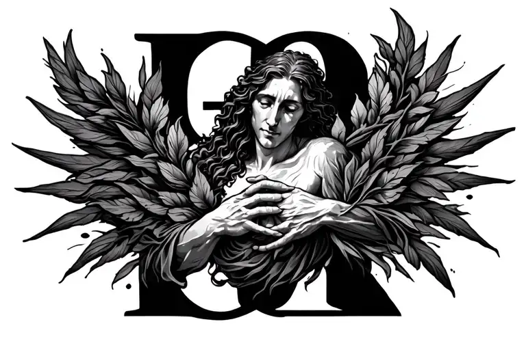 God Heals All Pain Surrounded By Black Shading