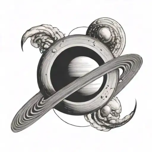 Saturn To Moon Infinity Symbol Intertwined