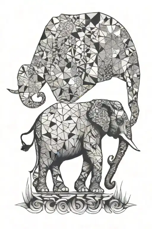 Elephant & Geo Patern