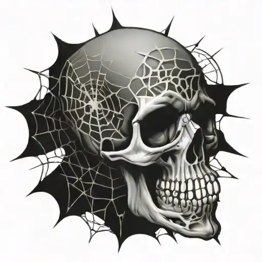 Skull Cobweb Surrounded