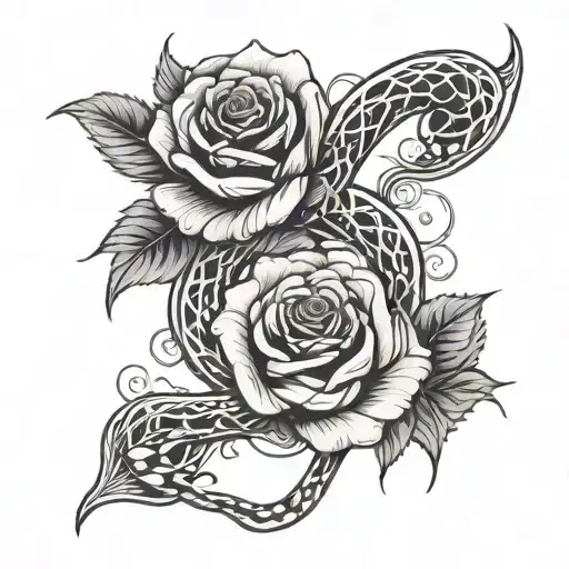 Snake And Virgo Symbol And Rose