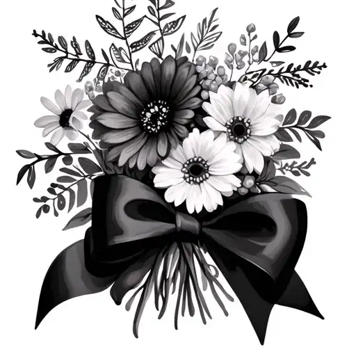 July And August Birth Flowers Bouquet With Bow