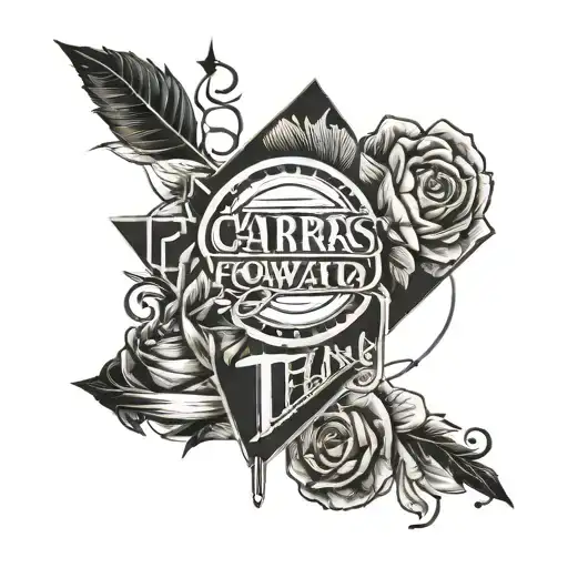 Carry Forward Words With Straight Line Art