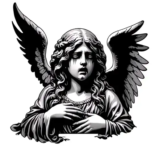 Angel Crying Tombstone