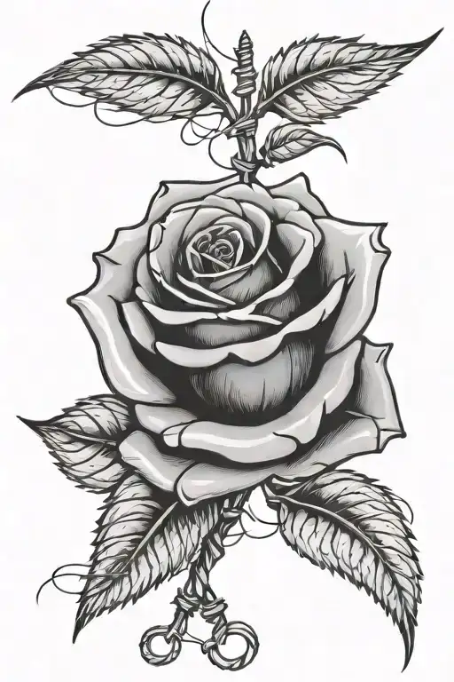 Rose With Barb Wire Stem Growing