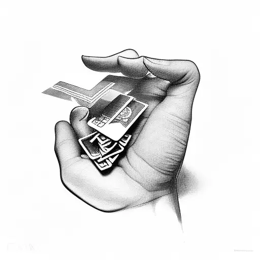 Hand With A Card Wich Shows The Future