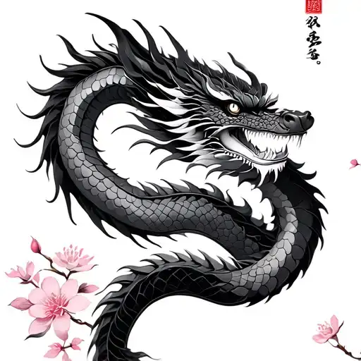 Dragon Torii Gate Cherry Blossom