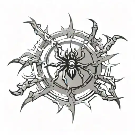 Gear And Spider Legs In Circle Shape