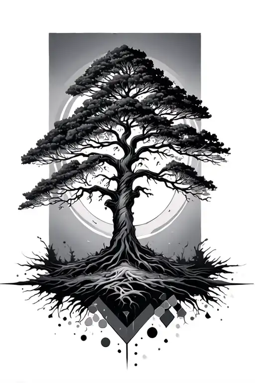 Tree And Geometric Shapes