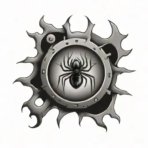 Gear And Spider Legs In Circle