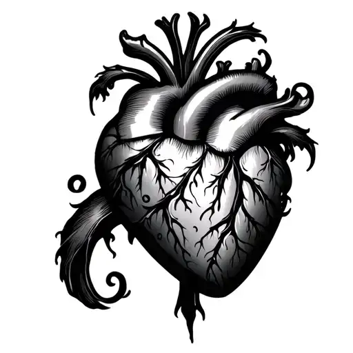 Black Heart Traditional With Lettering