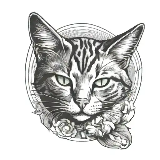 Sweet Cat With Green Eyes Sleeping Under The Sun