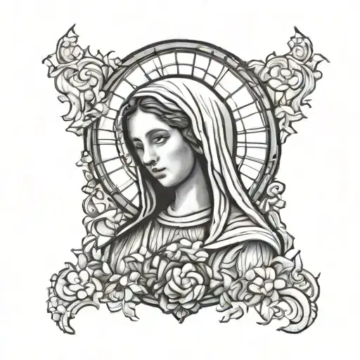 Catholic Mary Stained Glass