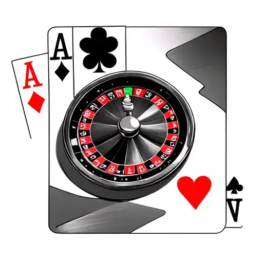 Roulette Wheel And 4 Cards