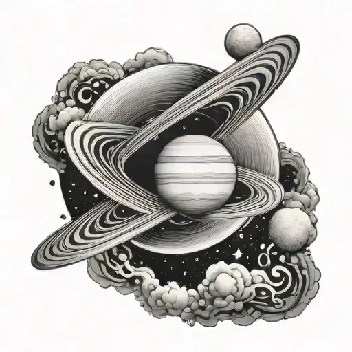 Saturn To Moon Infinity Symbol