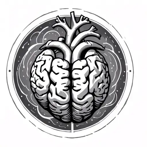Brain And Heart In A Circle