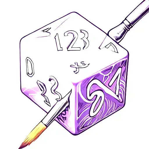 D20 Dice And Paintbrushes