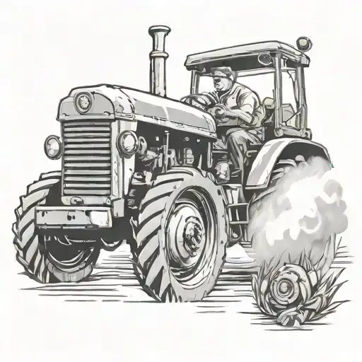 Dad Driving Tractor