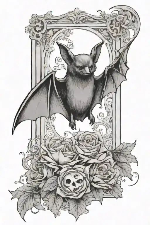 Bat In Tarot Card Featuring