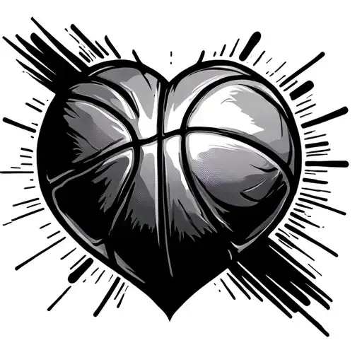 Heart Bpm Line With Basketball