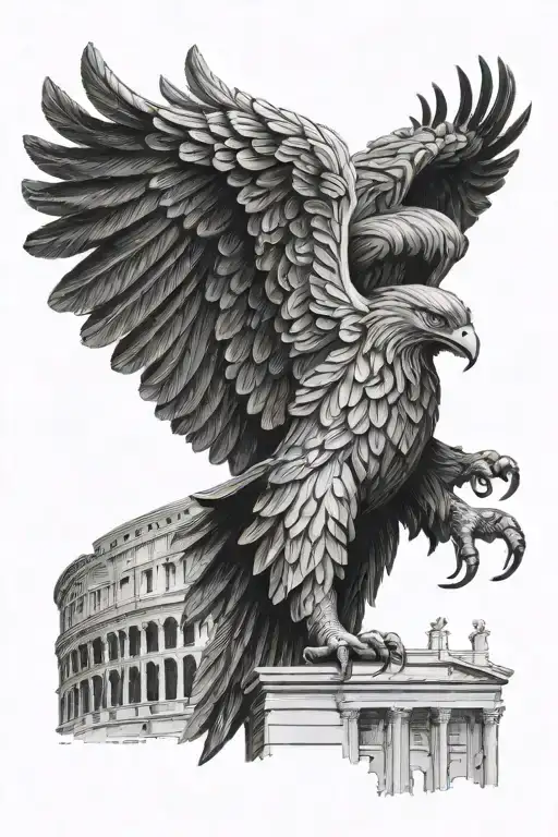 Roman Eagle And Colesseum
