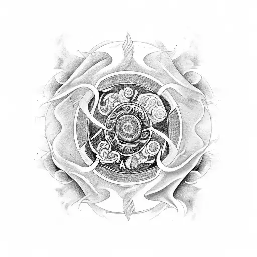 Yin And Yang With Zodiac Gemini