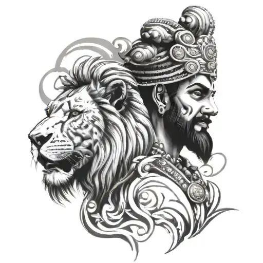 Shiwa And Lion And Shivaji Maharaj Mix