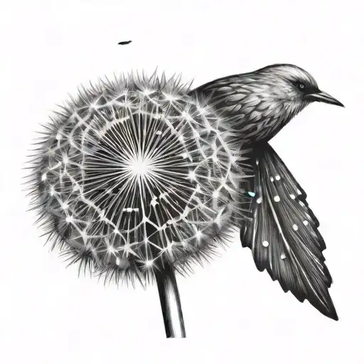 Dandelion Flower Turning Into Starling Birds