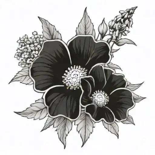 Wildflower Bouquet Fine Line With Peonys Daisies And Morning Glory's Bouquet